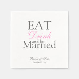 Eten en getrouwd zijn Cocktail Servet