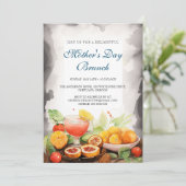 Eten en Vruchten Moederdag Brunch Uitnodiging (Staand voorkant)