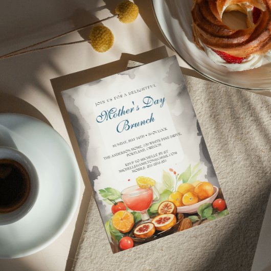 Eten en Vruchten Moederdag Brunch Uitnodiging