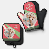 Eten, familie & plezier Abstracte foto Ovenwant & Pannenlap Set (Voorkant / Achterkant)