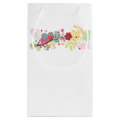 Eten, floral, bruiloft, verjaardagsfeest Gift Bag Klein Cadeauzakje (Achterkant)