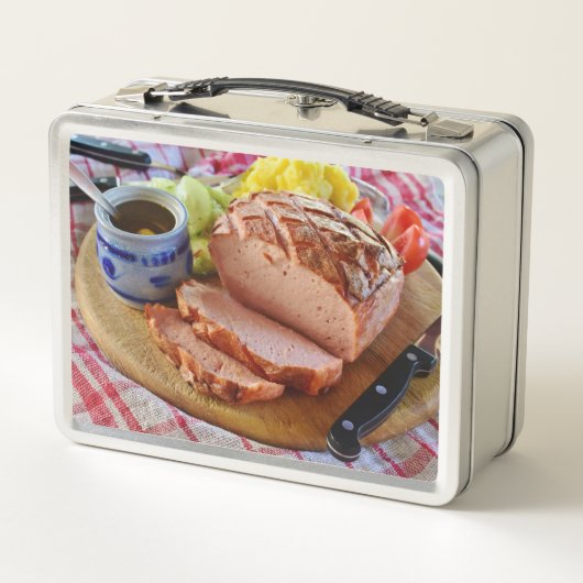 Eten Foto Gehaktbrood Kaas Dish Lunch Box (Achterkant)