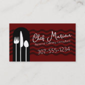 Eten gebruiksvoorwerpen chef catering restaurant t visitekaartje (Voorkant)