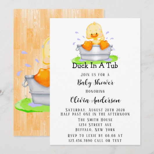 Eten in een buisje Alle Baby showers Kaart (Voorkant / Achterkant)