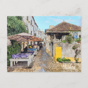 Eten in Obidos - Portugal Briefkaart