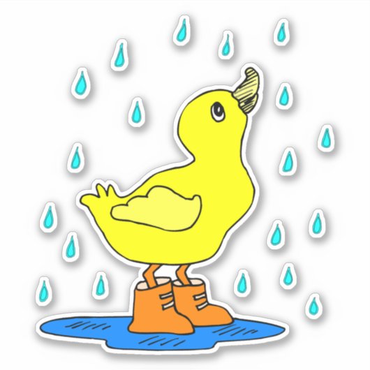 Eten in Rain Custom-Cut vinylsticker Sticker (Voorkant)