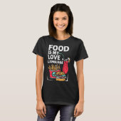 Eten is Mijn Liefdestaal Fastfood Gourmet Executi T-shirt (Voorkant volledig)