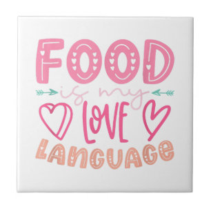 Eten is mijn liefdestaal - Retro Food Lover Chef C Tegeltje