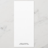 "Eten is Verrukelijk" Elegant Huwelijksmenu in Zwa Menu (Achterkant)