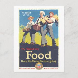 "Eten: Keep the Home Garden Going" WWI-Briefkaart Briefkaart