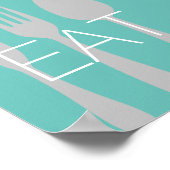 Eten keuken citaat woord moderne stijl poster (Hoek)