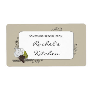 Eten Label met Rustieke Stilleven Illustratie