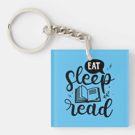 Eten Lezen Slaap Boek Liefhebber Sleutelhanger (Voorkant)