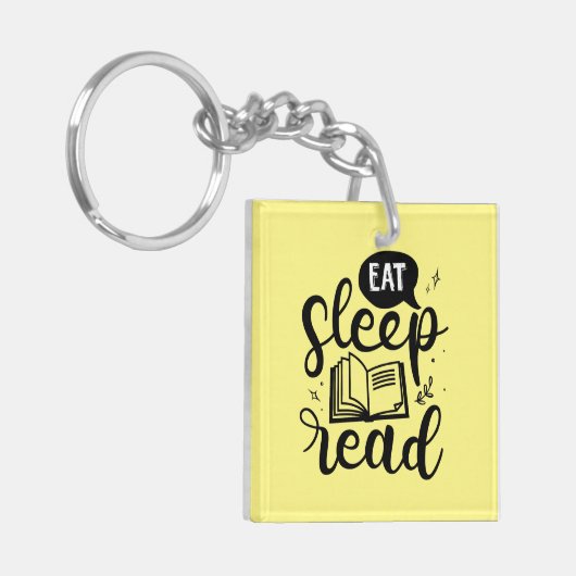 Eten Lezen Slaap Boek Liefhebber Sleutelhanger (Voorkant Links)