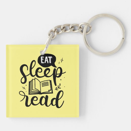 Eten Lezen Slaap Boek Liefhebber Sleutelhanger (Achterkant)