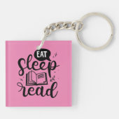 Eten Lezen Slaap Boek Liefhebber Sleutelhanger (Achterkant)