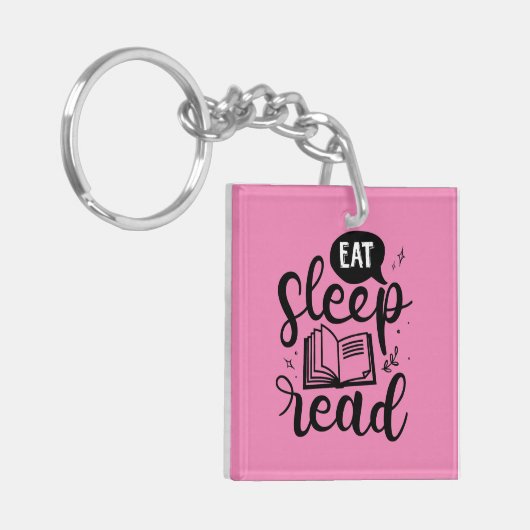 Eten Lezen Slaap Boek Liefhebber Sleutelhanger (Voorkant Links)