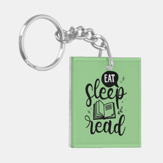 Eten Lezen Slaap Boek Liefhebber Sleutelhanger (Voorkant Links)