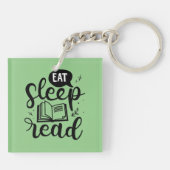 Eten Lezen Slaap Boek Liefhebber Sleutelhanger (Achterkant)