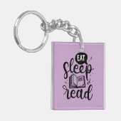 Eten Lezen Slaap Boek Liefhebber Sleutelhanger (Voorkant Links)