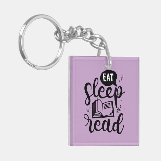 Eten Lezen Slaap Boek Liefhebber Sleutelhanger (Voorkant Links)