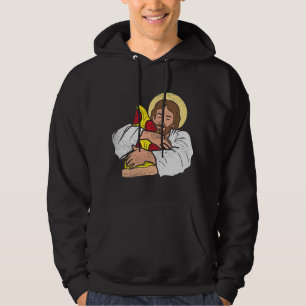Eten Liefhebber Jezus Pizza Grappig God Christus S Hoodie