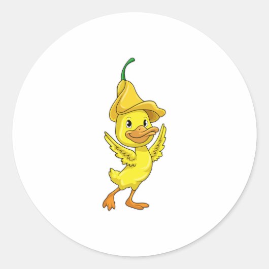 Eten met geel Bell-Pet Ronde Sticker (Voorkant)