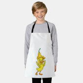 Eten met geel Bell-Pet Schort (Gedragen)