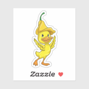 Eten met geel Bell-Pet Sticker