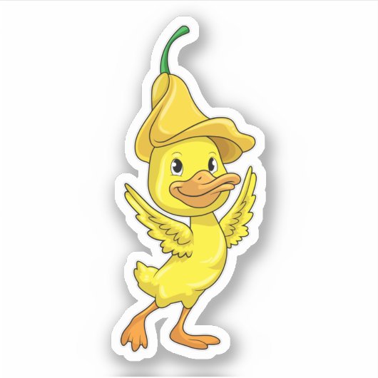 Eten met geel Bell-Pet Sticker (Voorkant)