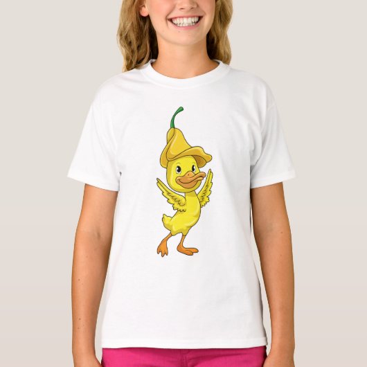 Eten met geel Bell-Pet T-shirt (Voorkant)