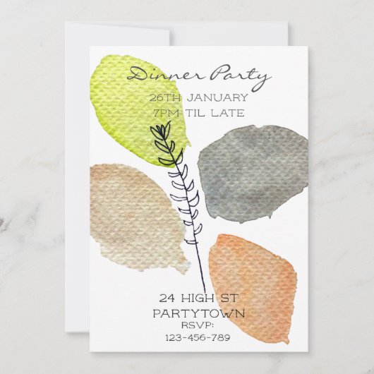 Eten met moderne esthetische waterverf kaart (Voorkant)