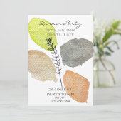 Eten met moderne esthetische waterverf kaart (Staand voorkant)