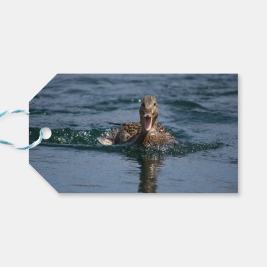 Eten met open bek cadeaulabel (Achterkant Horizontaal)