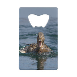 Eten met open bek creditkaart flessenopener