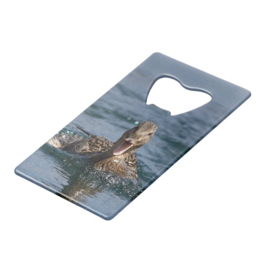 Eten met open bek creditkaart flessenopener (Achterkant Gekanteld)