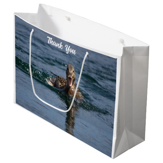 Eten met open bek groot cadeauzakje (Voorkant Gekanteld)