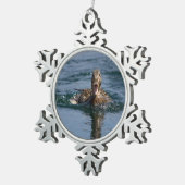 Eten met open bek tin sneeuwvlok ornament (Rechts)