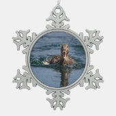 Eten met open bek tin sneeuwvlok ornament (Voorkant)