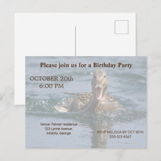 Eten met open bek uitnodiging briefkaart (Voorkant / Achterkant)