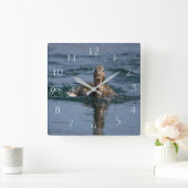 Eten met open bek vierkante klok (Huis)