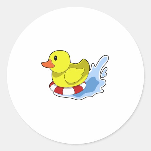 Eten met Swim-ring in Water.PNG Ronde Sticker (Voorkant)