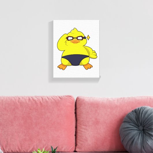 Eten met zonnebril canvas afdruk (Insitu (Woonkamer))