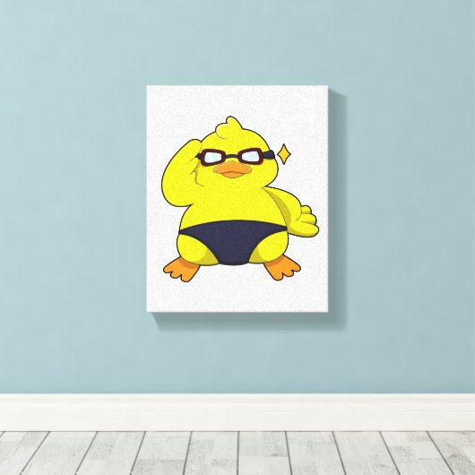 Eten met zonnebril canvas afdruk (Insitu (Houten vloer))