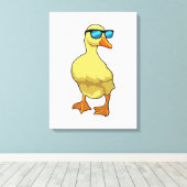 Eten met zonnebril canvas afdruk (Insitu (Houten vloer))