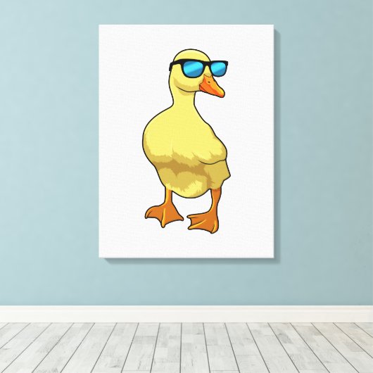 Eten met zonnebril canvas afdruk (Insitu (Houten vloer))