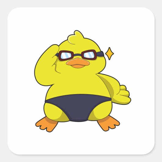 Eten met zonnebril vierkante sticker (Voorkant)