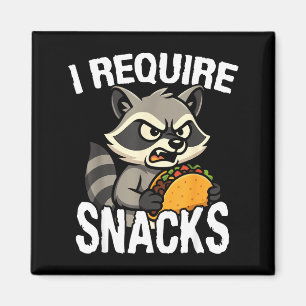 Eten nodig cute dier meme tee grappige wasbeer magneet