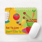 Eten om te leven dieet en gewichtsverlies muismat (Met muis)