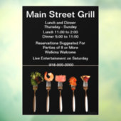 Eten op moderne restaurantbedrijven met vorken raamsticker (Vel 3)